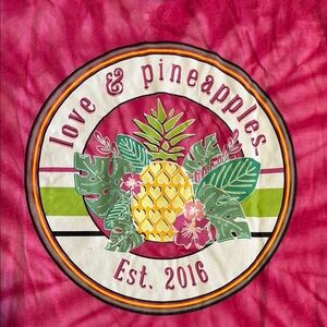 Love & Pineapples Pink Tie-Dye T-Shirt